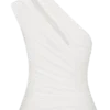 Top Anna de modal con un solo hombro – Blanco