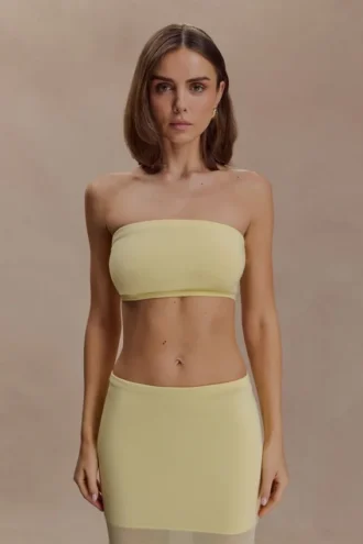 Top bandeau de punto Tanyel – Limón