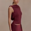 Top Bridget con espalda cruzada – Burdeos