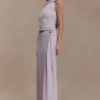 Falda larga ajustada Bridget con detalles metálicos – Lila empolvado Falda larga ajustada Bridget con detalles metálicos – Lila empolvado