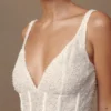 Top bustier con perlas Elsie – Blanco