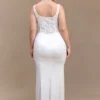 Top bustier con perlas Elsie – Blanco
