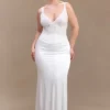 Top bustier con perlas Elsie – Blanco