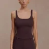 Top camisola de crepé elástico Blanca – Chocolate Top camisola de crepé elástico Blanca – Chocolate