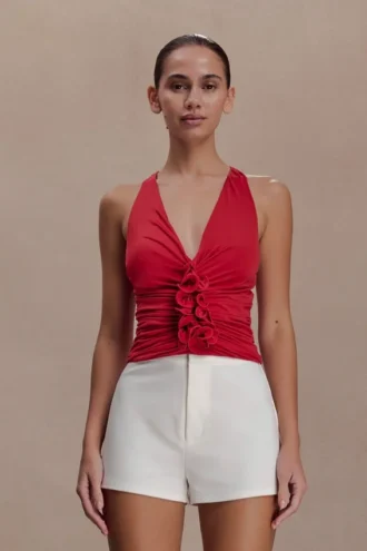 Top con volantes Alessandra – Rubí