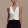 Top con volantes Alessandra Slinky – Marfil