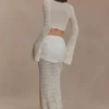 Falda larga de croché Mania con detalles metálicos – Marfil Falda larga de croché Mania con detalles metálicos – Marfil