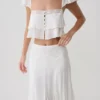Top corto sin mangas de encaje Skylar – Blanco Top corto sin mangas de encaje Skylar – Blanco