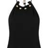 Top de algodón Abeda con detalles metálicos – Negro Top de algodón Abeda con detalles metálicos – Negro