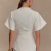 Top de algodón Liberty de manga corta – Blanco