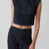Top de denim sin mangas Loraine – Rayas finas índigo Top de denim sin mangas Loraine – Rayas finas índigo