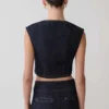 Top de denim sin mangas Loraine – Rayas finas índigo Top de denim sin mangas Loraine – Rayas finas índigo