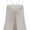 Top de lino bordado con cordones de Casey – Natural Top de lino bordado con cordones de Casey – Natural
