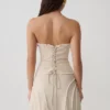 Top de lino sin tirantes con lazo en la espalda Annie – Natural Top de lino sin tirantes con lazo en la espalda Annie – Natural
