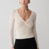 Top de malla de manga larga Lumi – Color hueso