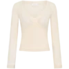 Top de malla de manga larga Lumi – Color hueso