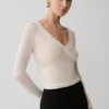 Top de malla de manga larga Lumi – Color hueso