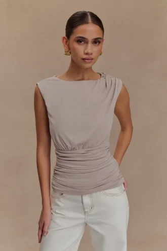 Top de manga corta Anthony – Gris topo