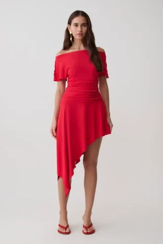 Falda midi Talise de modal tipo pañuelo – Rojo