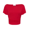 Top de manga corta con volantes de modal Talise – Rojo Top de manga corta con volantes de modal Talise – Rojo