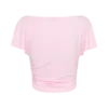Top de manga corta con volantes de modal Talise – Rosa ballet