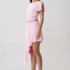 Top de manga corta con volantes de modal Talise – Rosa ballet