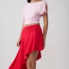 Falda midi Talise de modal tipo pañuelo – Rojo Falda midi Talise de modal tipo pañuelo – Rojo