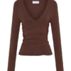 Top de manga larga de modal Sari – Chocolate Top de manga larga de modal Sari – Chocolate