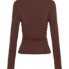 Top de manga larga de modal Sari – Chocolate Top de manga larga de modal Sari – Chocolate