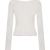 Top de manga larga de punto elástico de lana merino de Paedyn – Marfil Top de manga larga de punto elástico de lana merino de Paedyn – Marfil