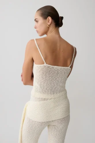 Top de punto bouclé Mattais – Marfil