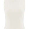 Top de punto con cuello alto Oona – Marfil