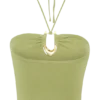 Top de punto con cuello halter y detalles metálicos de Dimitri – Verde oliva claro Top de punto con cuello halter y detalles metálicos de Dimitri – Verde oliva claro