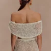 Top de punto con hombros descubiertos Cordelia – Marfil Top de punto con hombros descubiertos Cordelia – Marfil
