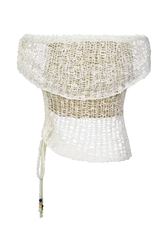 Top de punto con hombros descubiertos Cordelia – Marfil Top de punto con hombros descubiertos Cordelia – Marfil