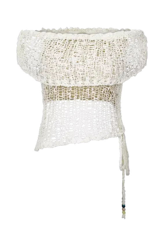 Top de punto con hombros descubiertos Cordelia – Marfil Top de punto con hombros descubiertos Cordelia – Marfil