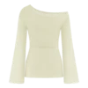 Top de punto con hombros descubiertos Reagan – Blanco