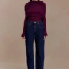 Vaqueros de pierna recta con dobladillo Kirralee – Azul índigo Vaqueros de pierna recta con dobladillo Kirralee – Azul índigo