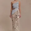 Falda midi de punto espejado Noel – Beige Falda midi de punto espejado Noel – Beige