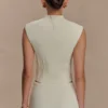 Top de punto vendaje de cuello alto Romaine – Marfil Top de punto vendaje de cuello alto Romaine – Marfil