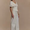 Top Denim con hombros al aire Rayne – Blanco Top Denim con hombros al aire Rayne – Blanco