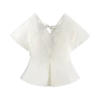 Top Denim con hombros al aire Rayne – Blanco Top Denim con hombros al aire Rayne – Blanco