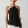 Top halter asimétrico de encaje Theodosia – Negro Top halter asimétrico de encaje Theodosia – Negro