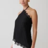 Top halter asimétrico de encaje Theodosia – Negro Top halter asimétrico de encaje Theodosia – Negro