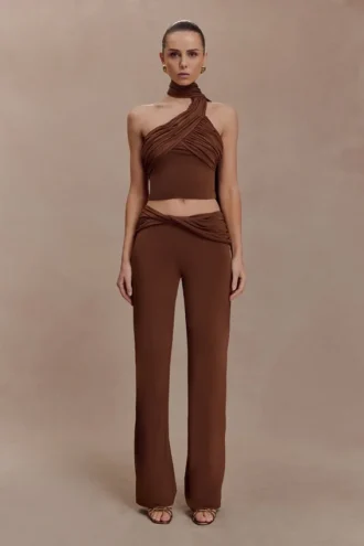 Pantalones rectos Lydia Slinky – Chocolate
