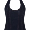 Top halter con corsé de Denim Meadow – Azul índigo Top halter con corsé de Denim Meadow – Azul índigo