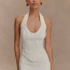 Top halter con corsé Meadow – Blanco