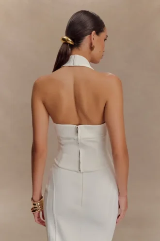 Top halter con corsé Meadow – Blanco