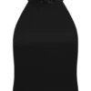 Top halter con cuello de pedrería Emilia – Negro Top halter con cuello de pedrería Emilia – Negro