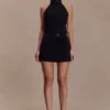 Falda Emilia con cinturilla de pedrería – Negro Falda Emilia con cinturilla de pedrería – Negro
